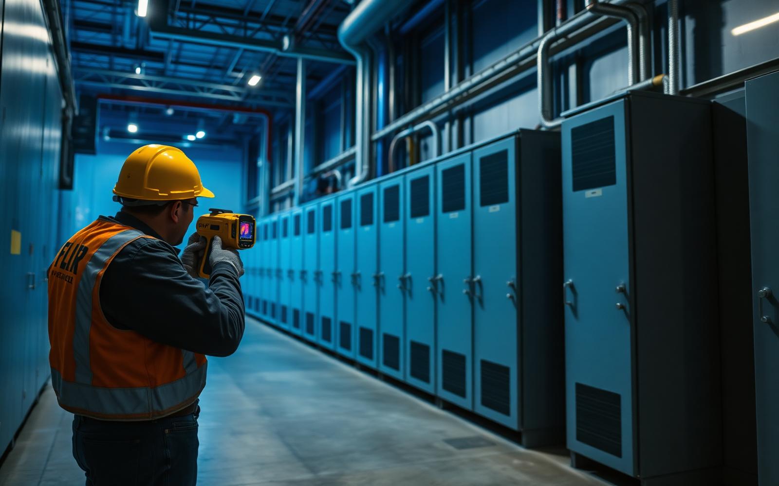 Commercial thermal scan of switchgear inside an Atlanta warehouse